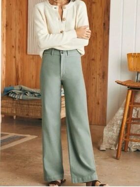 NWT Faherty stretch terry Harbor pant in Coastal Sage, size 29